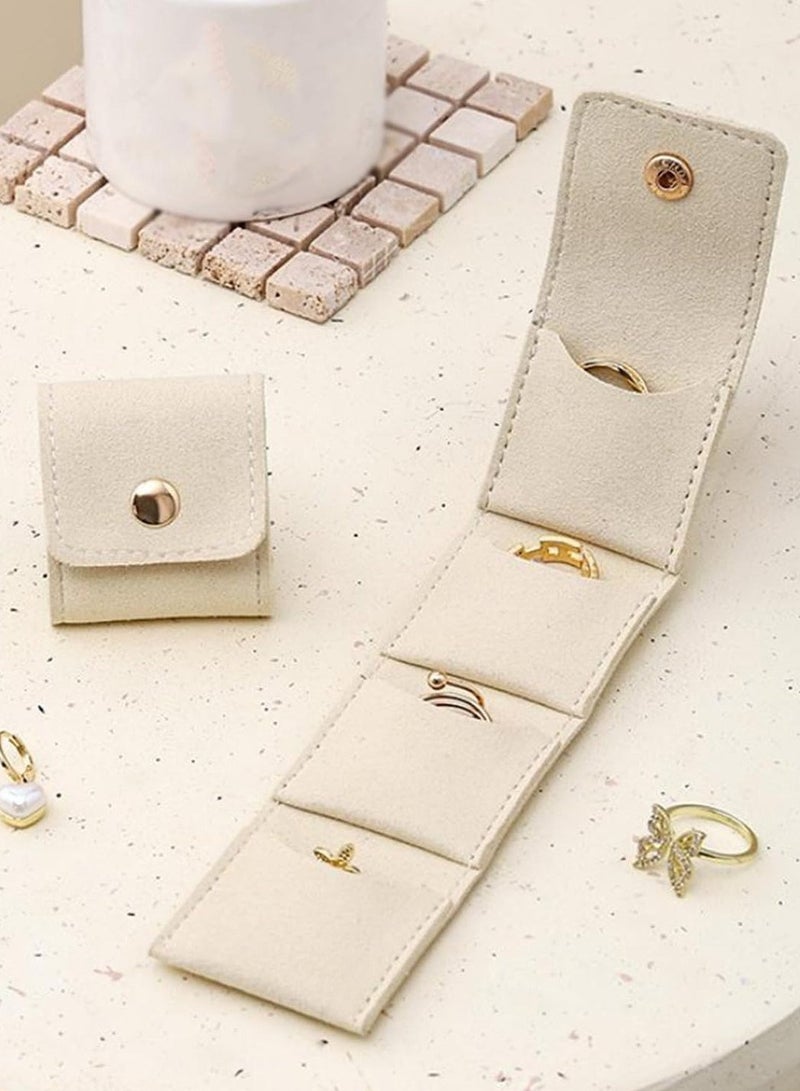 Noorly Mini Travel Jewelry Roll Bag with Buckle, Portable Foldable Travel Jewelry Organizer Case, Small Jewelry Box for Earrings, Rings, Necklaces - Image 3