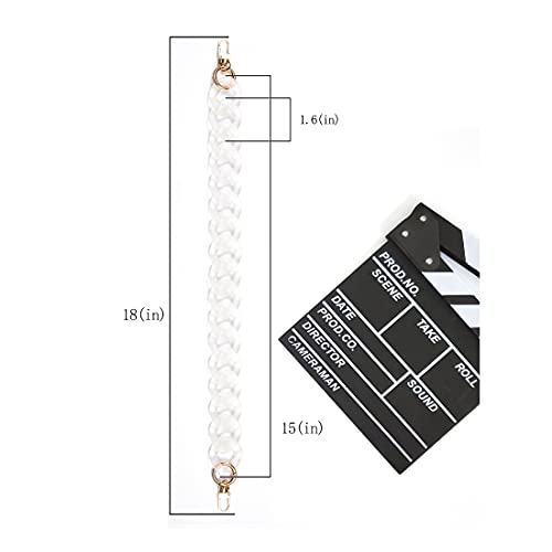 AUMEY Large Flat Chain Strap - Acrylic Clear Chain Luxury Handbag Strap Fashionable Replacement Purse Clutches Handles for Purse Handbags DIY Crafts, 15.7 inch of Each … (02- Transparent) - Image 2
