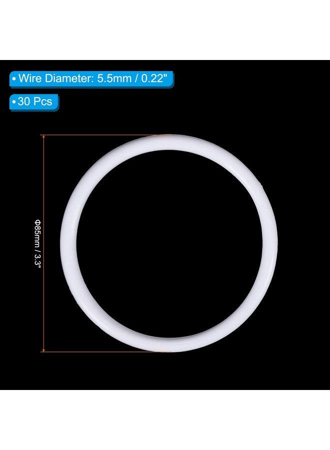 PATIKIL 3.3 Inch Dream Catcher Rings, 30 Pcs Plastic Macrame Wreath Floral Round Ring Hoop For Home Car Diy Craft Wedding Wall Hanging Decorations, White  - Image 2