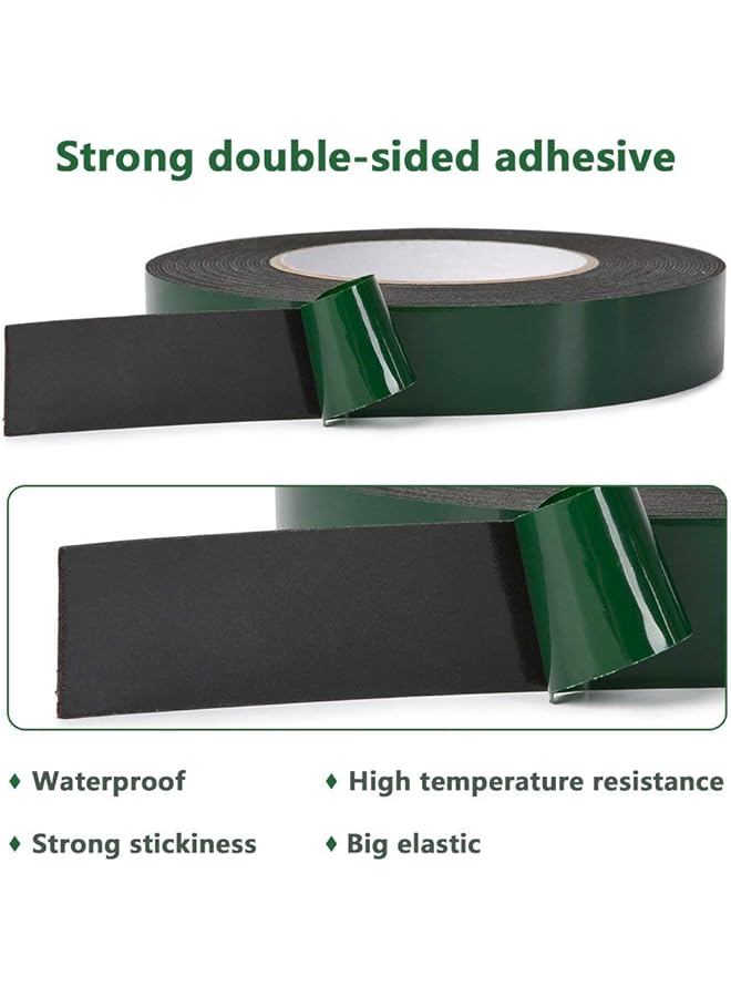 erorex Foam Tape Double Sided Waterproof Mounting Tape Adhesive Sponge Tape For Automotive Grade Car Trims Number Plate Fixing 10M*L 2.5Cm*W - Image 2