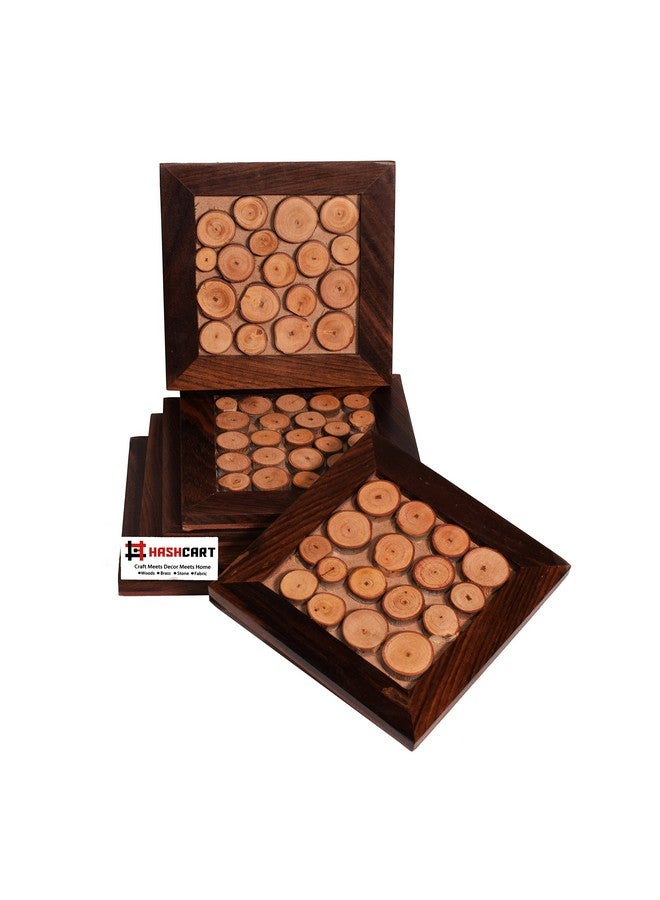 Hashcart MDF Wood Coasters (Set of 4) - Cocktail Coasters/Office Drinks Coasters - Image 2