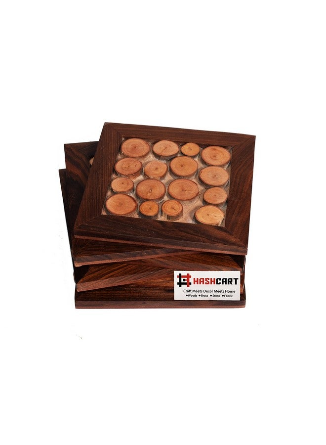 Hashcart MDF Wood Coasters (Set of 4) - Cocktail Coasters/Office Drinks Coasters - Image 3