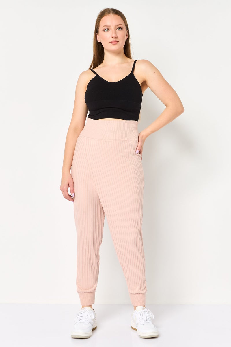 Nike Women Loose Fit Stripe Yoga Leggings, Pink - Image 2