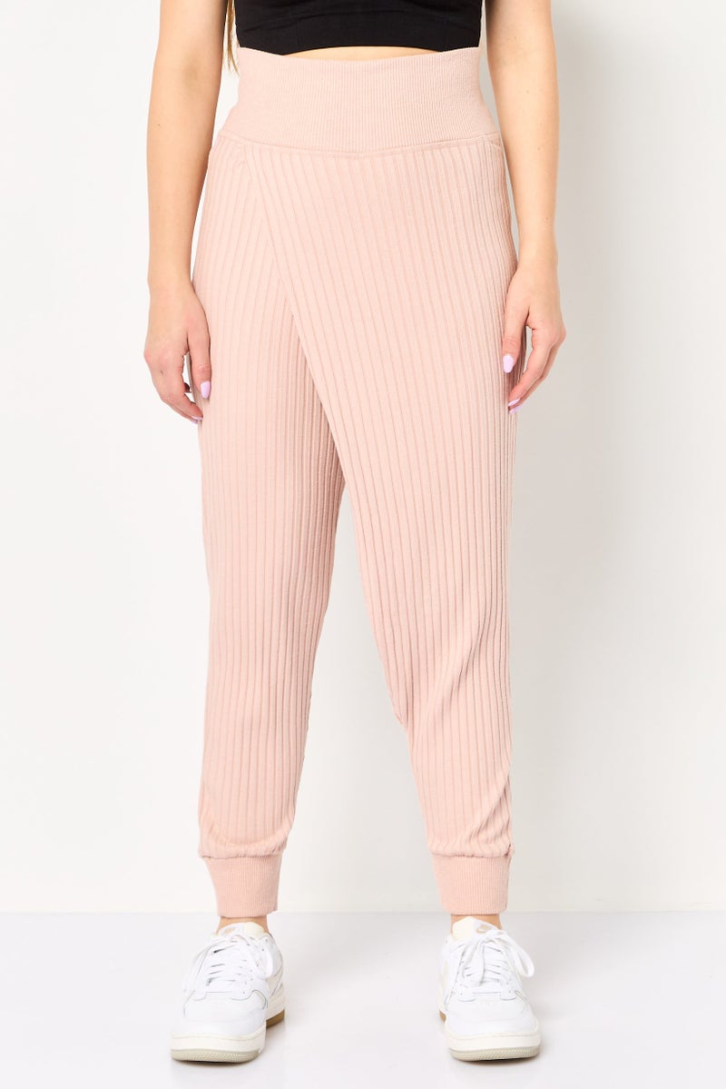 Nike Women Loose Fit Stripe Yoga Leggings, Pink - Image 1