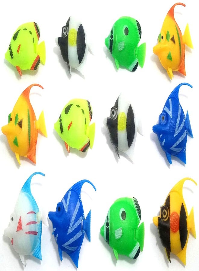 One Top Aquarium Artificial Fishes (Set of 12 Pieces) Home Decorations, Flower vase Artificial Fish for Aquarium Fish Tank - Image 1