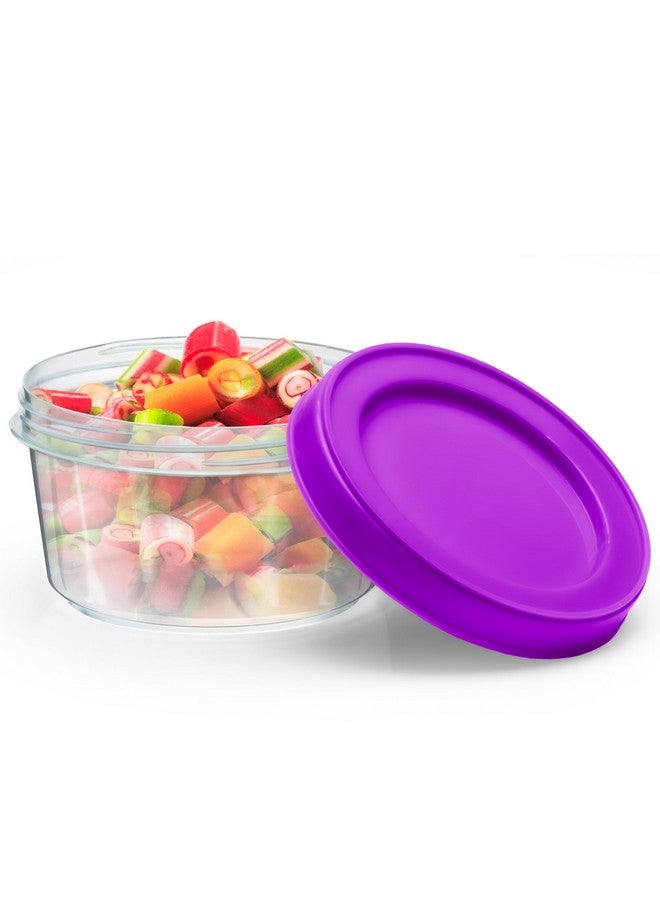 DecorRack 8 Pack - 7 oz Plastic Food Storage Containers with Screw Lids, BPA-Free, Reusable Stackable Jars for Portion Control, Snacks, Travel, Kitchen, Freezer, Art and Craft (Assorted Color) - Image 2