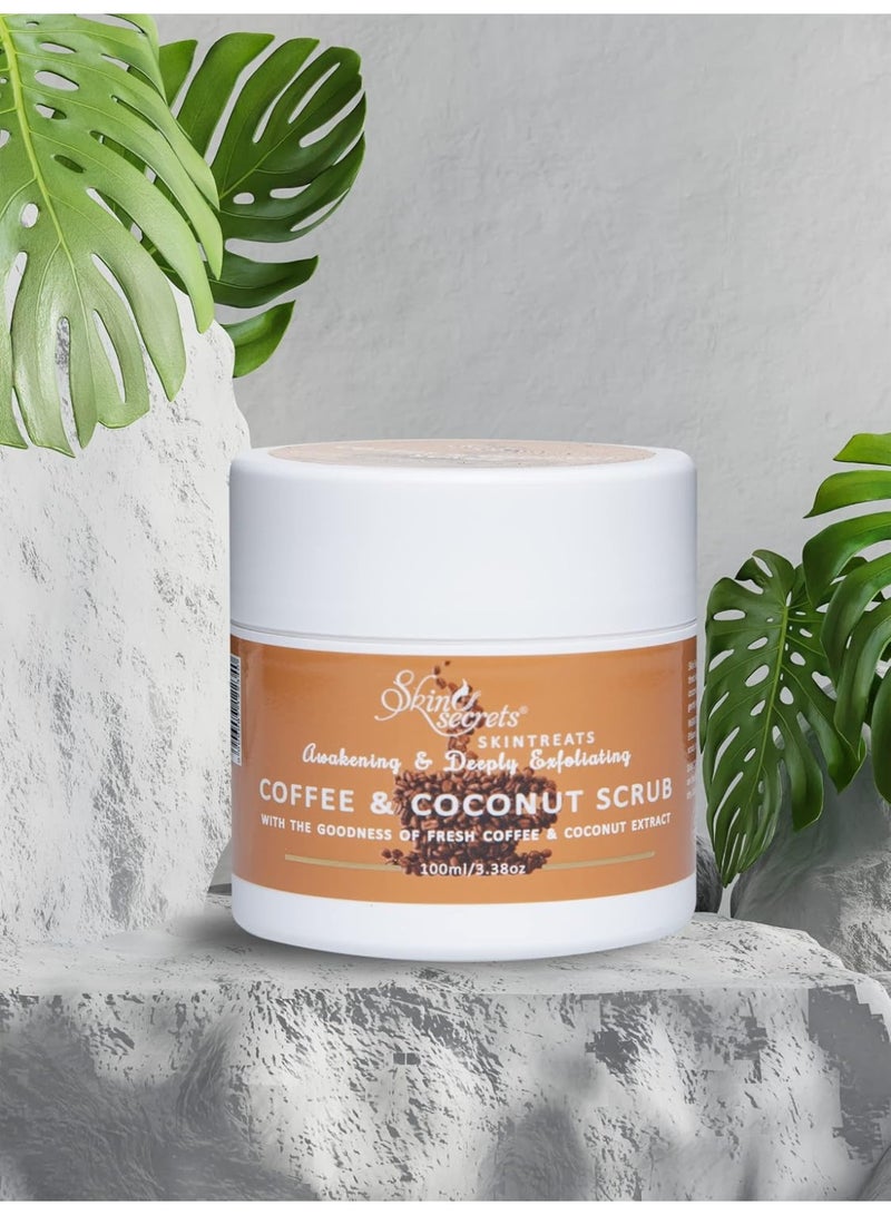 Skin Secrets Coffee & Coconut Scrub for Tan Removal & Soft-Smooth Skin | For Women & Men | De-Tan Scrub with Coffee & Coconut, Removes Dirt & Dead Skin| 100 ml| Paraben & Silicone Free - Image 3