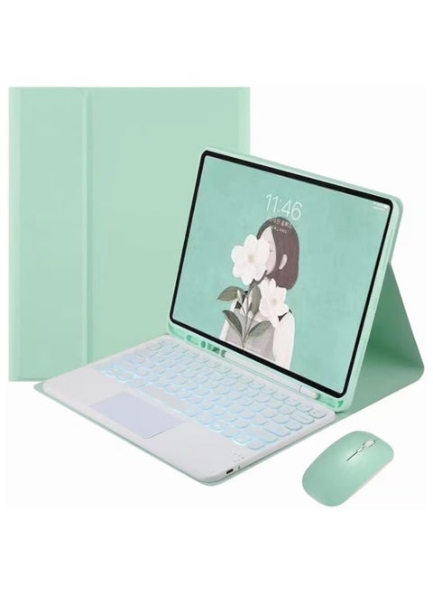 Keyboard Case Compatible with Samsung Galaxy Tab S9 FE 11 inch 2023 with Pen Holder,7 Color Backlit Keyboard with Touchpad + Mouse,PU Stand Cover for Tablet
