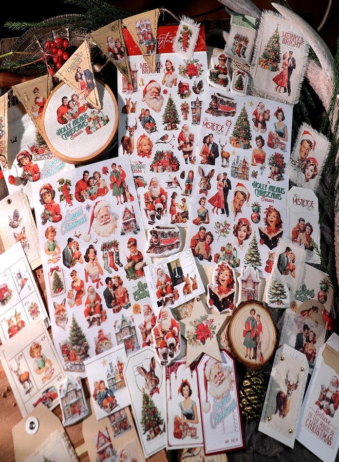 CATaireen Rub on Transfers for Crafts Vintage Scrapbooking Stickers Small Decals Adults Journaling DIY Supplies Use for Fabric Paper Wood Stone Canvas Acrylic Cloth (Christmas Characters) - Image 3