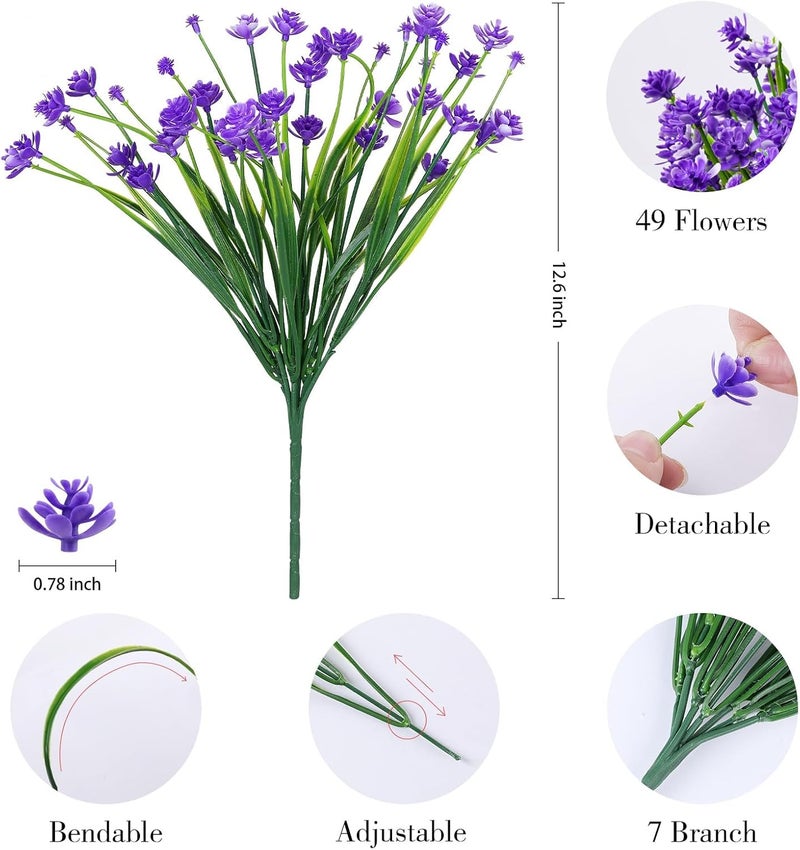 jaffiust 24PCS Artificial Flowers for Outdoor,No Fade Fake Plastic Flowers Faux Plants for Decoration Hanging Planters Indoor Outside Garden Porch Window Box Home Wedding Farmhouse - Image 2