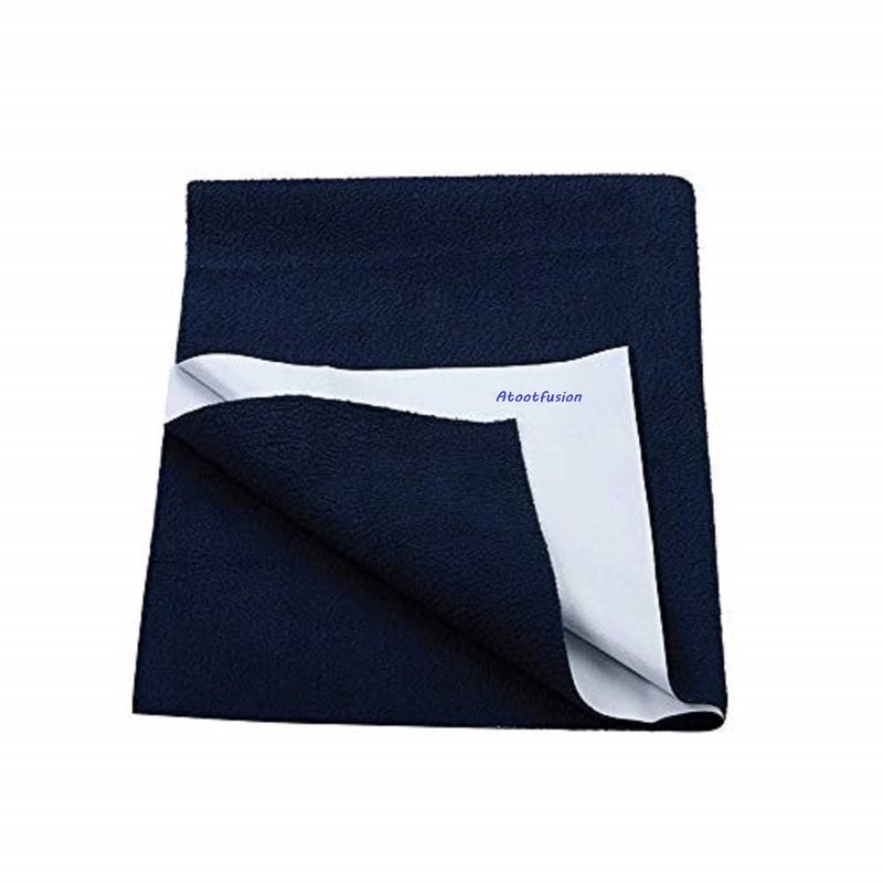 ATOOTFUSION Soft & Water Proof Baby Dry Sheet/Bed Protector,Reusable Bed Underpad, Waterproof Bed Pad & Pee Pad, Perfect for Kids, Adults, The Elderly (Small (70 x 50 cm), Dark Blue) - Image 1