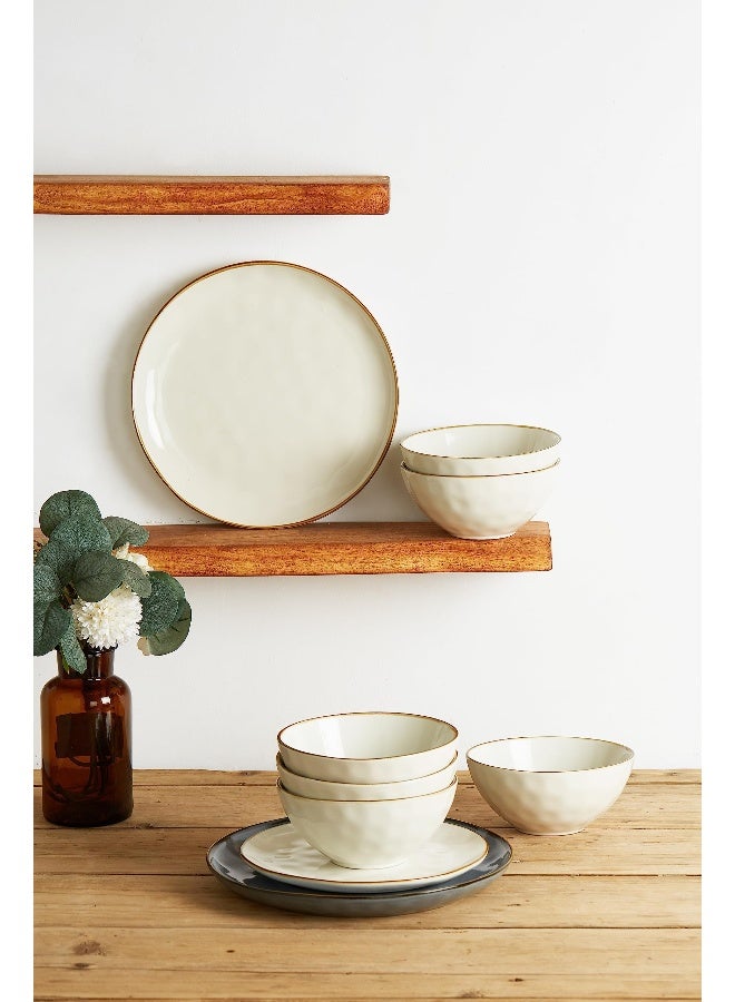 Famiware Ocean Series 6 Pieces Cereal Bowl Set, Round, Vanilla White - Image 3