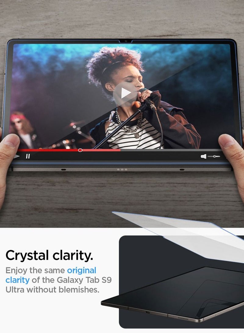 Spigen واقي شاشة Glastr Ez Fit Samsung Galaxy Tab S9 ULTRA (14.6 بوصة) زجاج مقسى ممتاز مع تقنية المحاذاة التلقائية - [صديق للحافظة] - Image 4