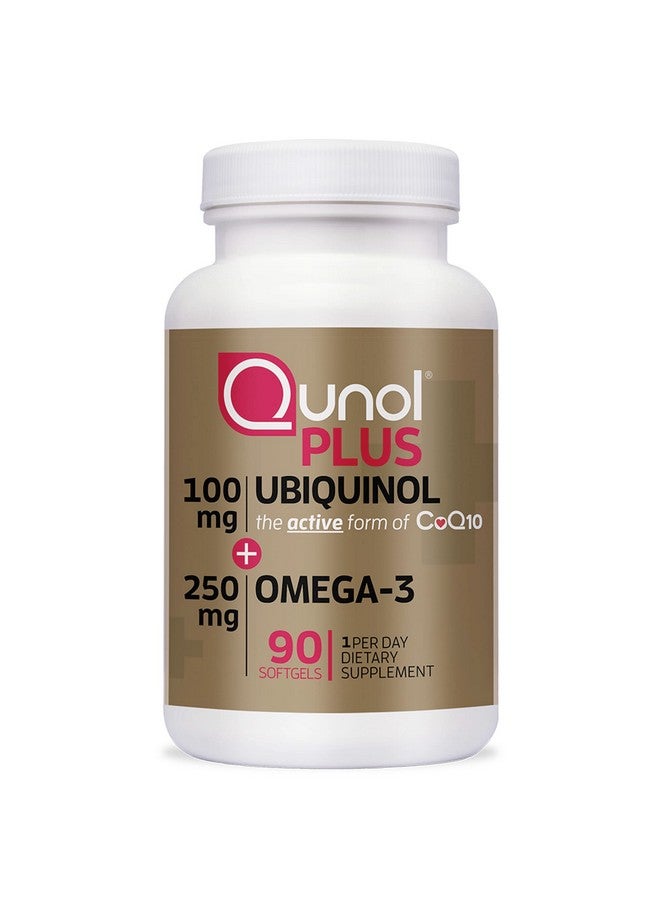 Qunol Plus Ubiquinol Coq10 100Mg With Omega 3 Fish Oil 250Mg Extra Strength Antioxidant For Heart & Vascular Health Natural Supplement For Energy Production Active Form Of Coq10 90 Count - Image 1