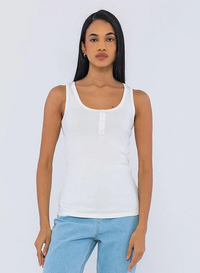 FELIX HARDY White Sleeveless Tank Top for Women | Best Price UAE