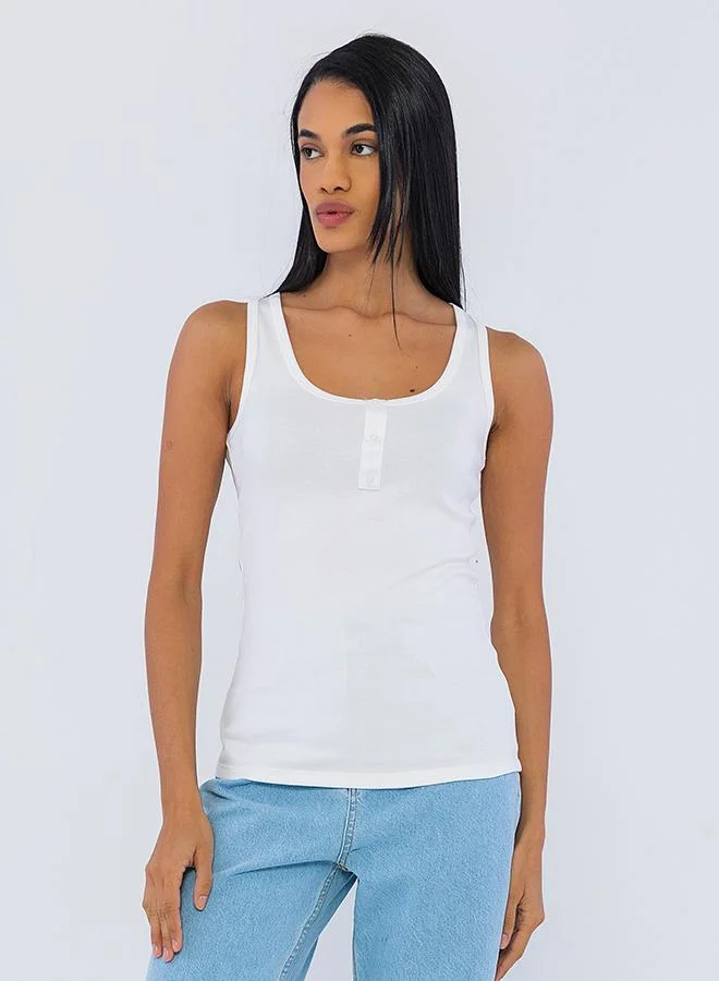 FELIX HARDY White Sleeveless Tank Top for Women | Best Price UAE