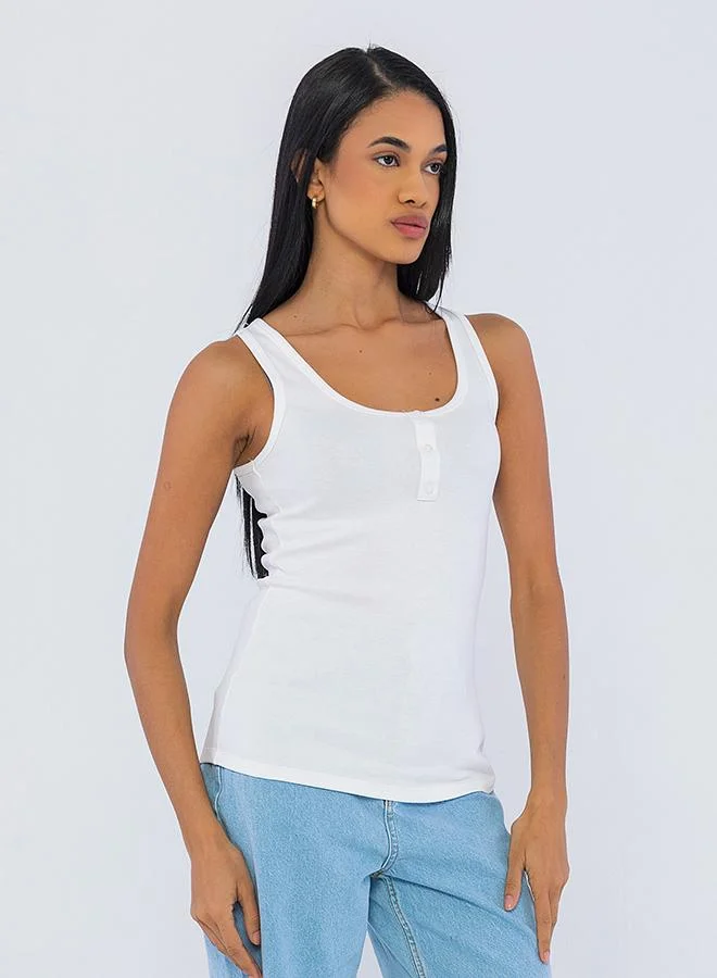 FELIX HARDY White Sleeveless Tank Top for Women | Best Price UAE