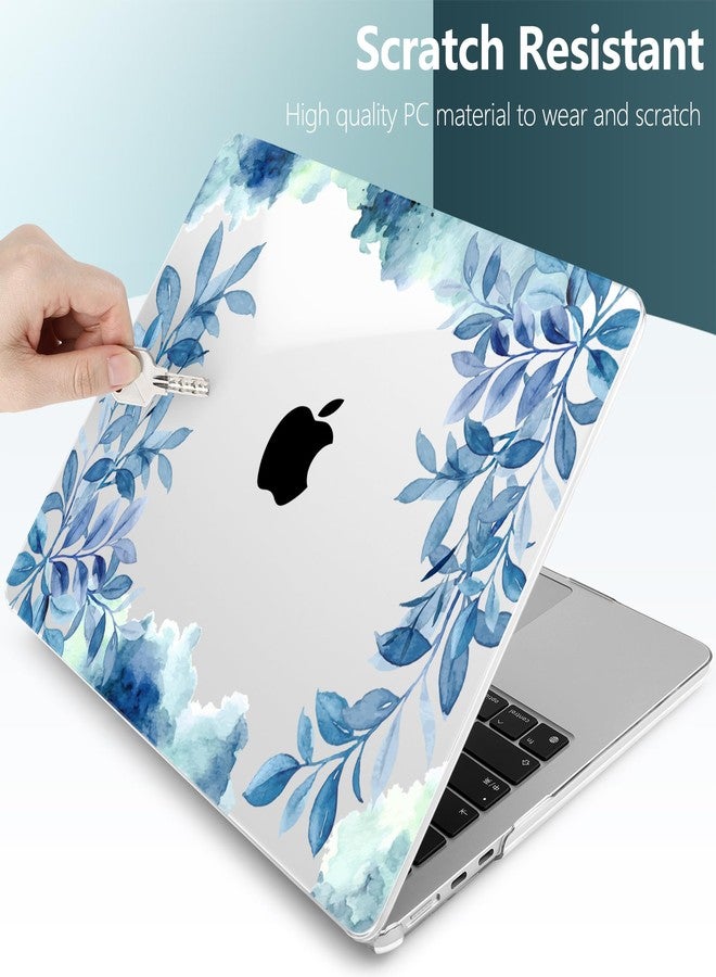 TWOLSKOO for M3 M2 MacBook Air 15 Inch Case 2024 2023 A3114 A2941 with Touch ID, Plastic Hard Shell Cover with Screen Protector & Keyboard Cover for MacBook Air 15.3", Blue Floral - Image 4