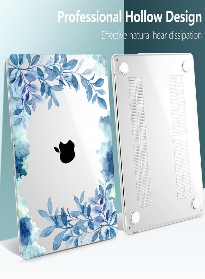 TWOLSKOO for M3 M2 MacBook Air 15 Inch Case 2024 2023 A3114 A2941 with Touch ID, Plastic Hard Shell Cover with Screen Protector & Keyboard Cover for MacBook Air 15.3", Blue Floral - Image 5