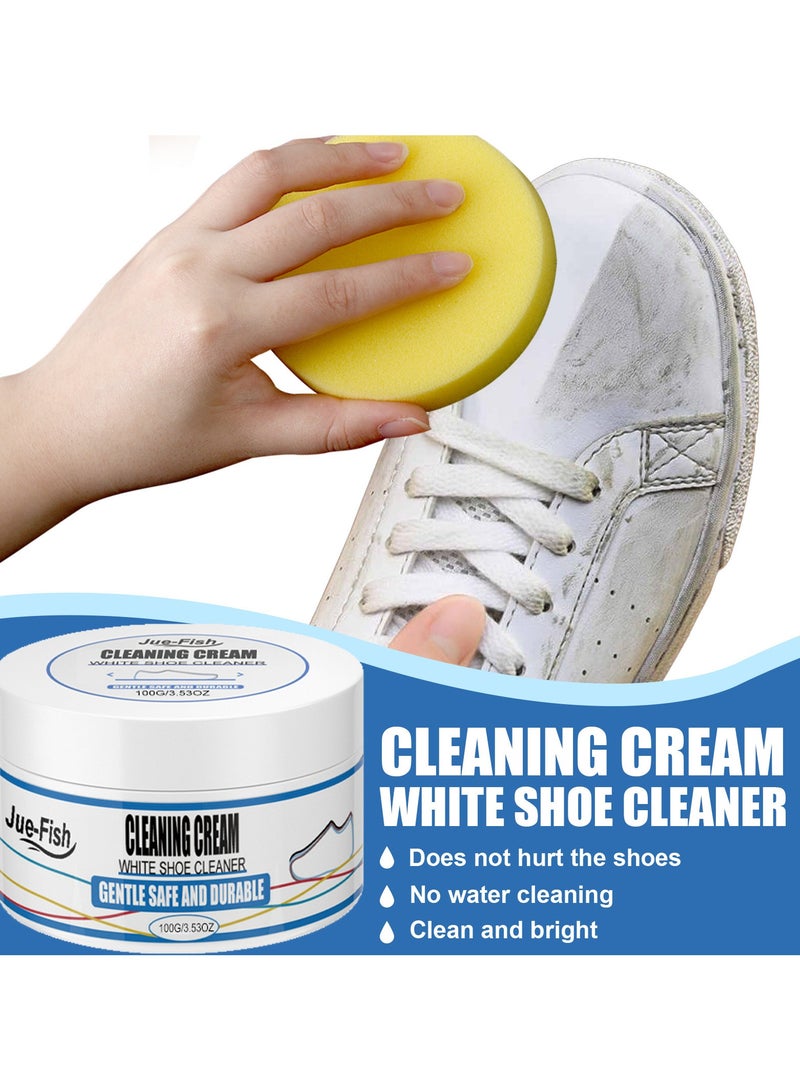 JUE-FISH Jue-Fish Small White Shoe Cleaning Balm is a white artifact with one wipe, and the sports canvas shoes are cleaned and stains removed - Image 1