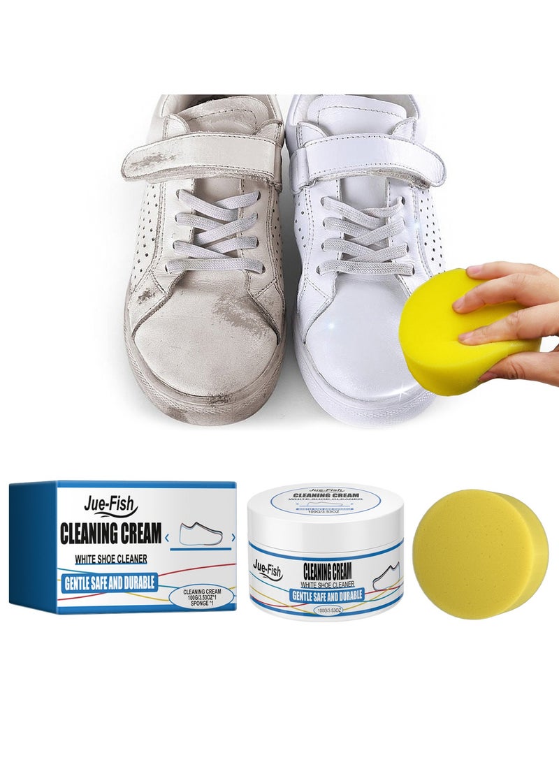 JUE-FISH Jue-Fish Small White Shoe Cleaning Balm is a white artifact with one wipe, and the sports canvas shoes are cleaned and stains removed - Image 3