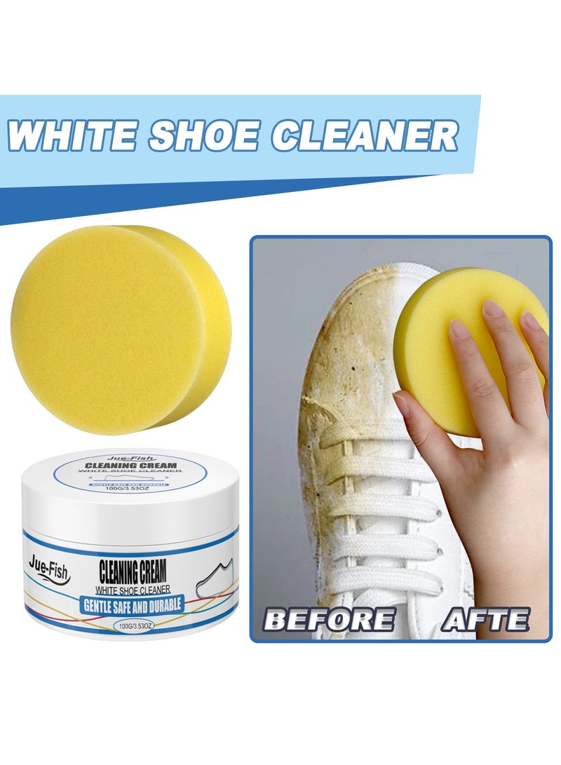 JUE-FISH Jue-Fish Small White Shoe Cleaning Balm is a white artifact with one wipe, and the sports canvas shoes are cleaned and stains removed - Image 4