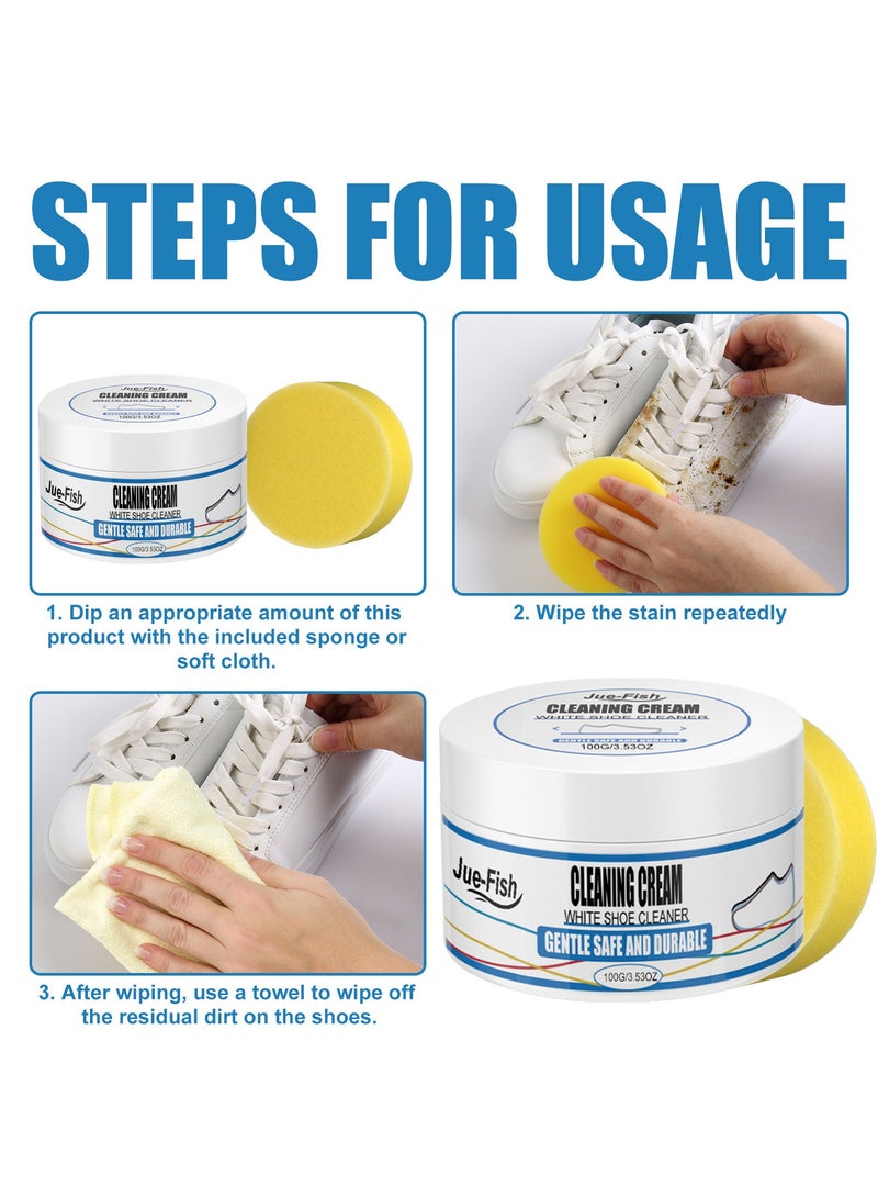 JUE-FISH Jue-Fish Small White Shoe Cleaning Balm is a white artifact with one wipe, and the sports canvas shoes are cleaned and stains removed - Image 5