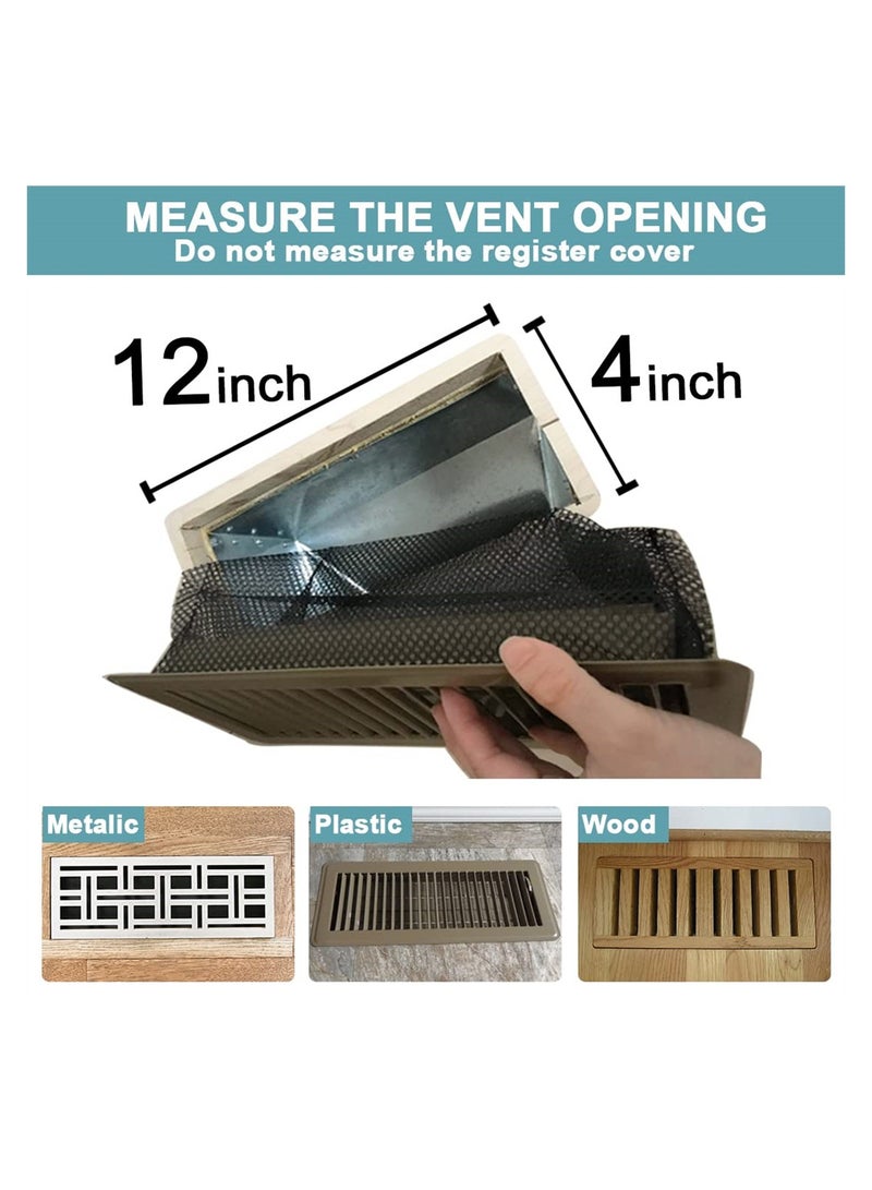 SYOSI Floor Register Cover Trap, Floor Vents Hoods for Home Air Vent Filters, Register Filters for Floor Vents, Household Filters Wall Ceilings Capture Debris Hair (4x12 Inches 5-Pieces） - Image 3