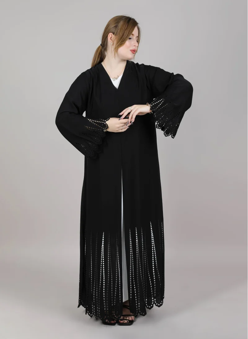 MSquare Fashion MSquare Fashion Black laser Cut Abaya