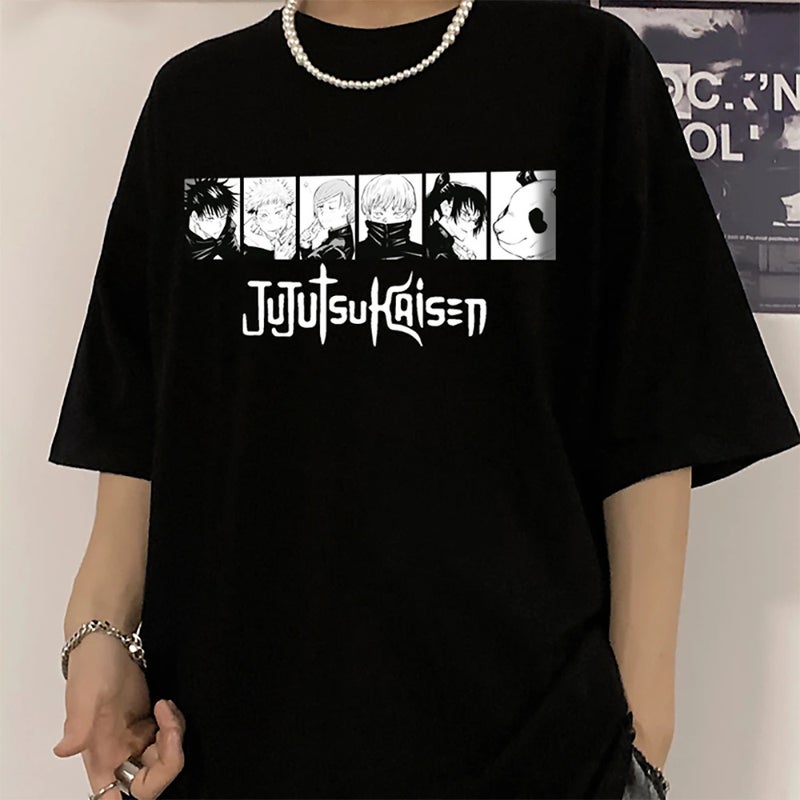 Popular Anime Mantra Back Battle Five Wu Peripheral T-Shirt Street Hip Hop Casual Round Neck Short Sleeve Top - Image 5