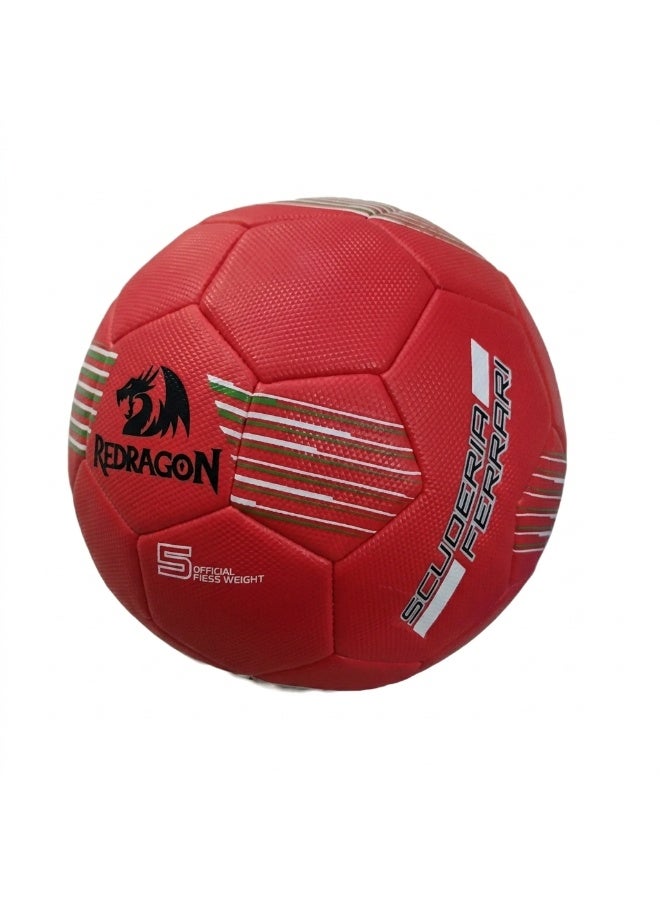 REDRAGON Official Size 5 Soccer Ball – Professional Match Quality Football for Training, Competition & Outdoor Play Durable PVC Football Ball with High Control, Strong Grip, Perfect Air Retention & Long-Lasting Performance – Red - Image 1