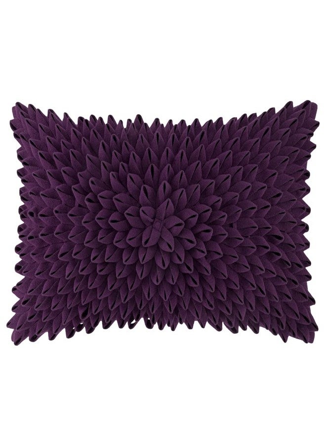 KINGROSE 3D Handmade Personalized Throw Pillow Covers Rectangle Decorative Cushion Cases for Sofa Couch Chair 12 x 20 Inches Purple - Image 1