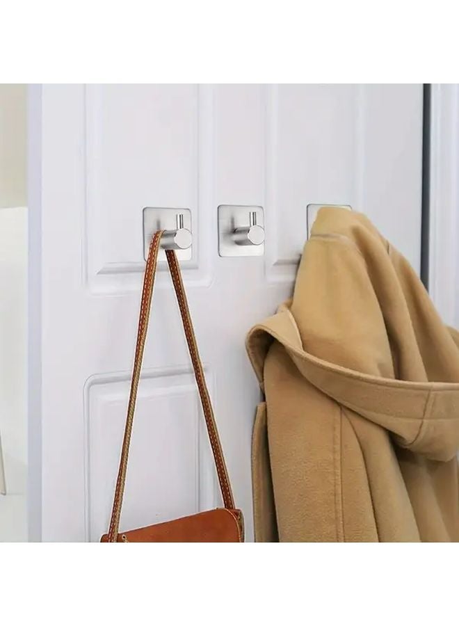 4Pcs Removable Waterproof Robe and Towel Hook Silvery No Punching Bathroom - Image 2