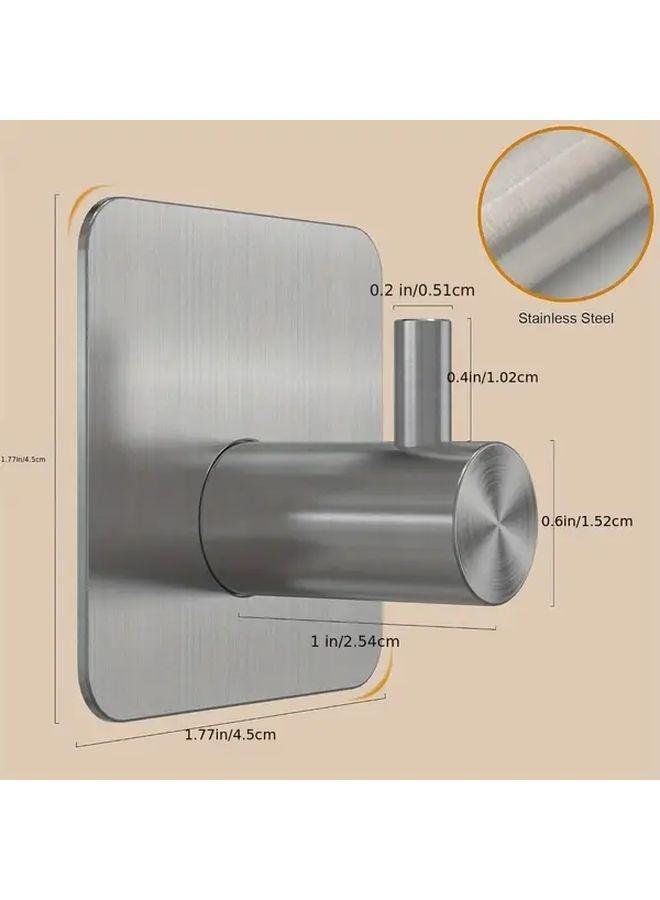 4Pcs Removable Waterproof Robe and Towel Hook Silvery No Punching Bathroom - Image 4