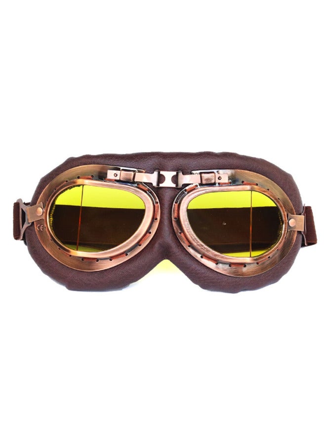 Yellow Tablets Motorcycle Goggles Protective Goggles Harley Goggles Helmet Goggles Retro Goggles Cross-country Glasses