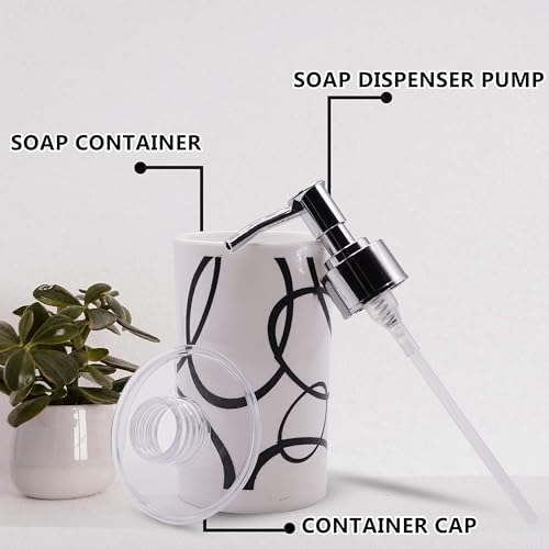 SHENRON Toothbrush Holder and Handwash Liquid Dispenser for Wash Basin, Bathroom and Sink, Bathroom Accessories Set for Utility and Bathroom Décor (White) - Image 5