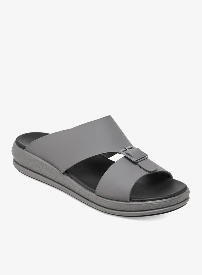 LBL by Shoexpress GREY Buckle Accent Slip-On Sandals for Men | Best Price UAE