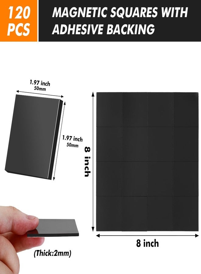 Aertiavty Square and Round Magnets with Adhesive Backing, 120 Pcs 2" Fridge Magnets, Magnetic Tape Strips, 80 Mil Sticky Magnet for Whiteboard, Refrigerator, Crafts, Easy Peel and Stick - Image 5