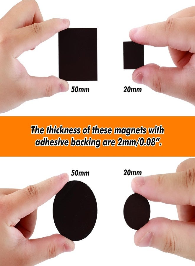 Aertiavty Square and Round Magnets with Adhesive Backing, 120 Pcs 2" Fridge Magnets, Magnetic Tape Strips, 80 Mil Sticky Magnet for Whiteboard, Refrigerator, Crafts, Easy Peel and Stick - Image 3