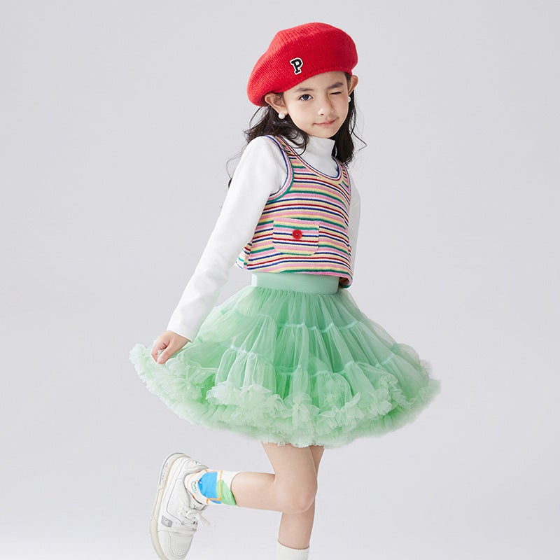 Girls' Princess Tutu Skirt – Ruffle Cake Dress for Ages 3-8 - Image 1