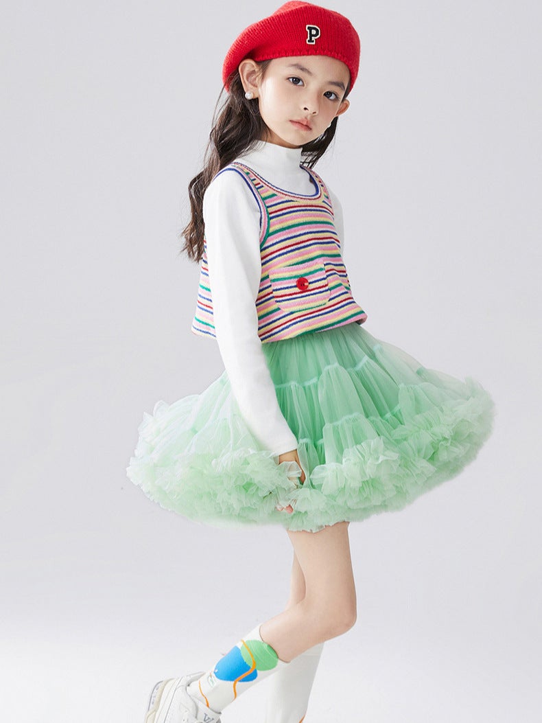 Girls' Princess Tutu Skirt – Ruffle Cake Dress for Ages 3-8 - Image 2
