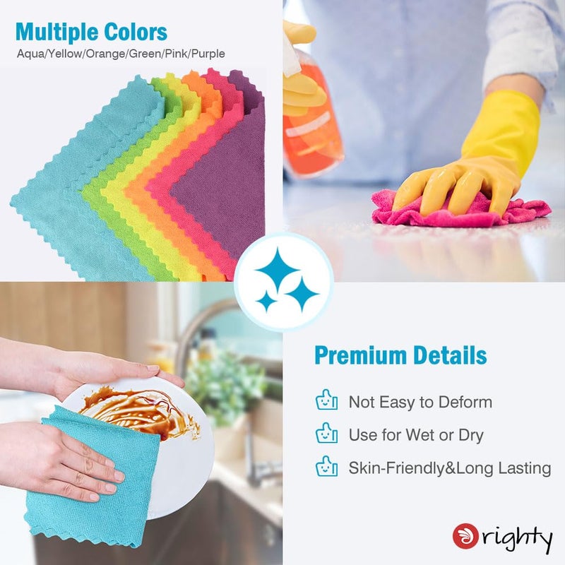 Orighty Microfiber Cleaning Cloths, Pack of 150, Highly Absorbent Cleaning Supplies, Lint Free Cloths for Multiple-use, Powerful Dust Removal Clean Rags for House, Kitchen, Car Care(12x12 inch) - Image 4