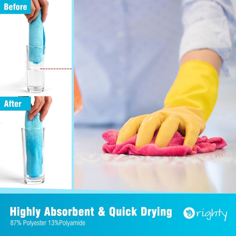 Orighty Microfiber Cleaning Cloths, Pack of 150, Highly Absorbent Cleaning Supplies, Lint Free Cloths for Multiple-use, Powerful Dust Removal Clean Rags for House, Kitchen, Car Care(12x12 inch) - Image 3