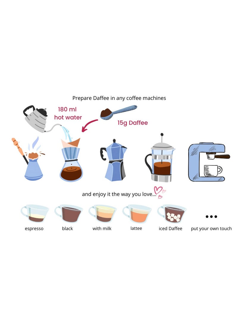 Daffee Decaf Coffee Alternative Made from Organic Date Beans With Natural Chai Mix -125g  - Image 5