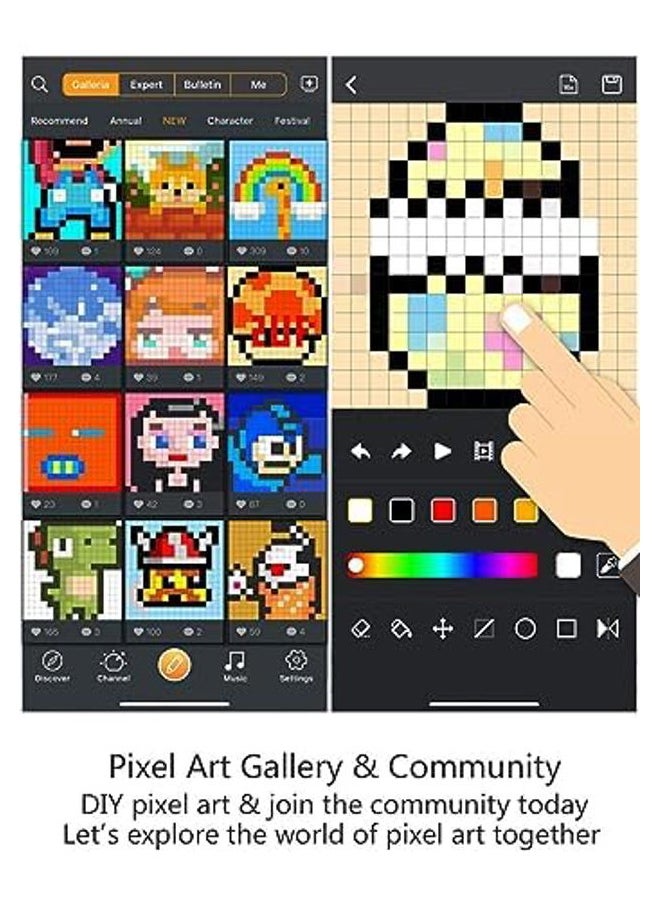 Divoom - Ditoo Retro Pixel Art Game Bluetooth Speaker with 16X16 LED App Controlled Front Screen (Pink) - Image 1