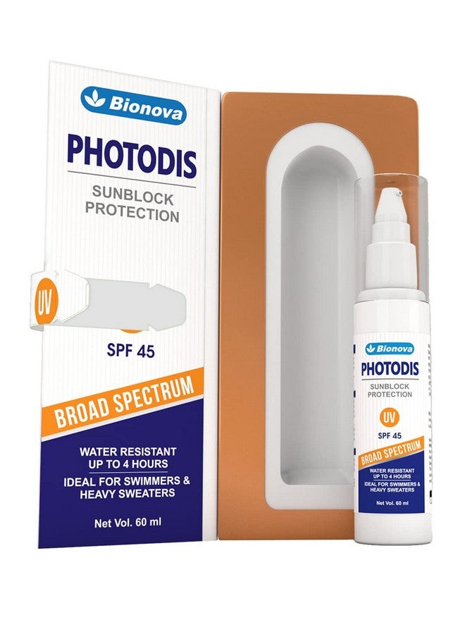 Bionova Photodis Sunscreen Lotion Sunblock-Broad spectrum SPF 45 Lotion for Sun Protection Water Resistant Enriched With Natural Moisturizer 60ml - Image 1