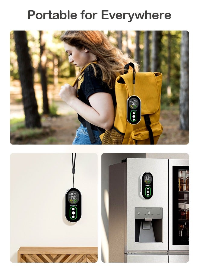 INKBIRDPLUS PM2.5 Indoor Air Quality Monitor, Portable PM2.5 PM10 and Temperature Humidity Detector, with Sound and Light Dual Alert, PM2.5 PM10 Indication, for Home, Office, School