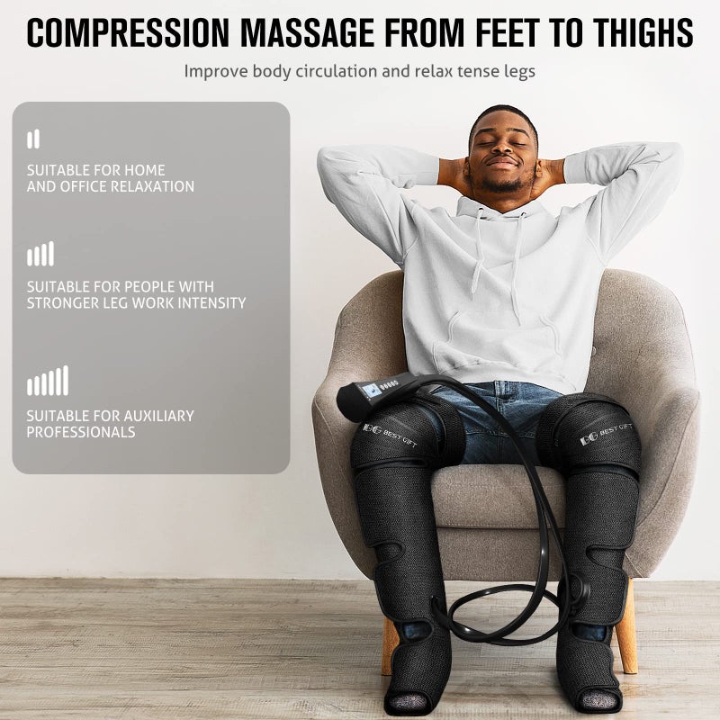 Bestgift Gifts for Mom, Dad, Men, Women & Loved Ones â€“ Air Compression Leg Massager with Heat â€“ Ideal for Christmas, Mother Day & Father Day â€“ Relieves Muscle Fatigue for Feet, Legs, Calves, Thighs, and Knees - Image 3