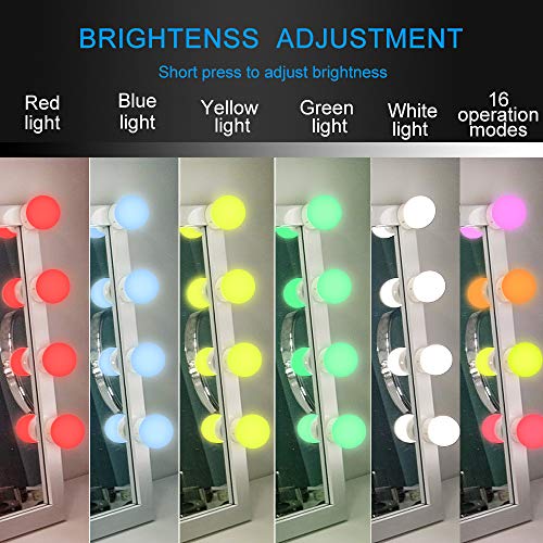 SICCOO Vanity Lights for Mirror, 14-Bulb RGB Colorful DIY Hollywood Makeup Vanity Mirror Dimmable Lights - Image 3