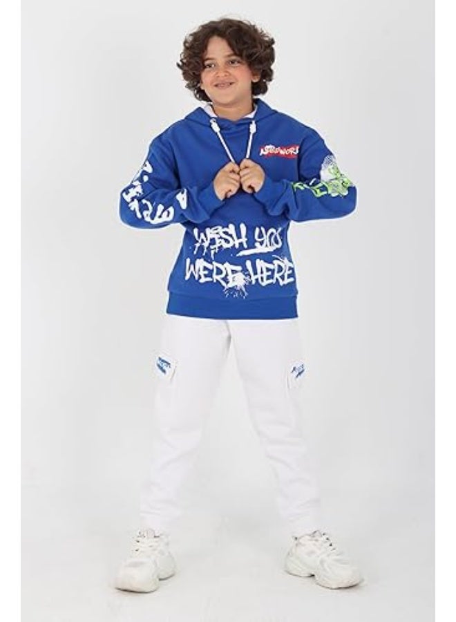 طقم اولادي ميلتون بطباعة WORLD تصميم عملي مريح للرياضة والخروج خامة متينة وعالية الجودة Code 201 - Image 2